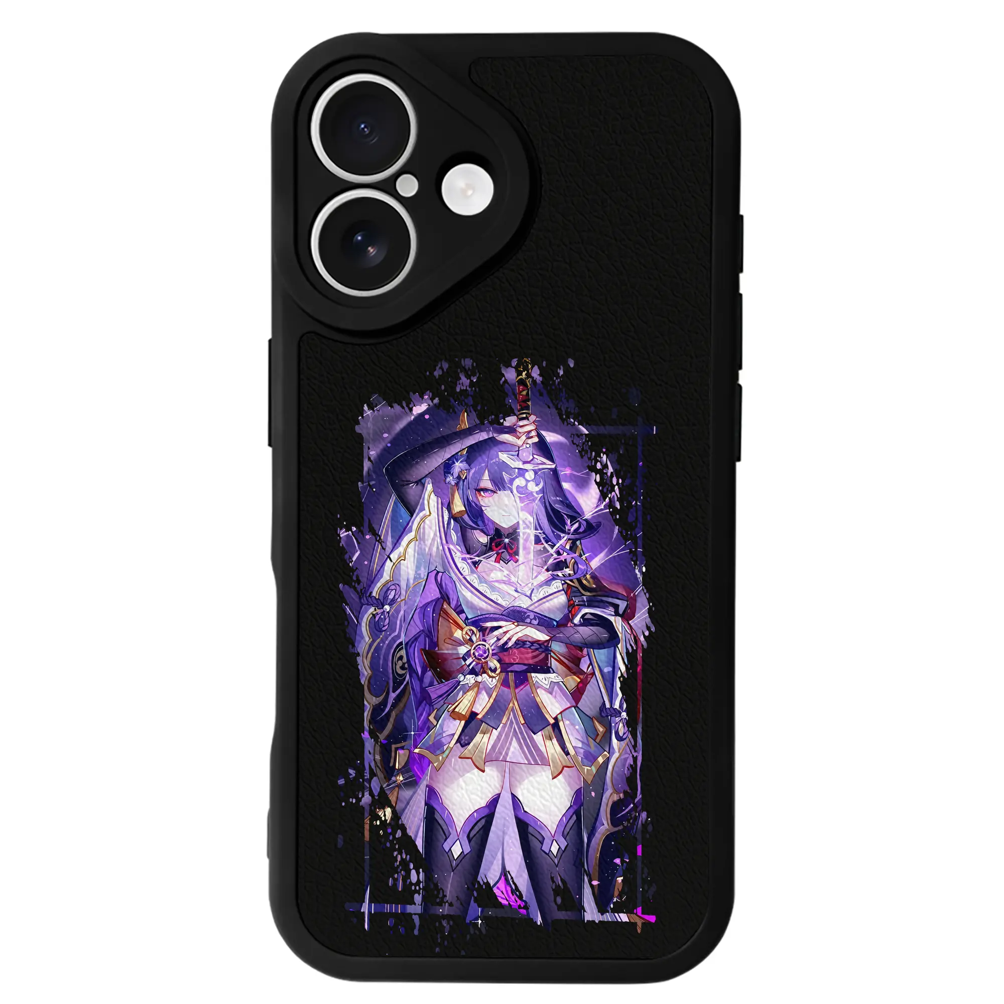 原 神 グッズ 雷電将軍 - IPhone 16シリーズ対応 ・ シリコンスマホケース ・ レザー調 ・ 高精度フィット ・ 耐衝撃 ・ ワイヤレス充電対応 ・ 精密カット